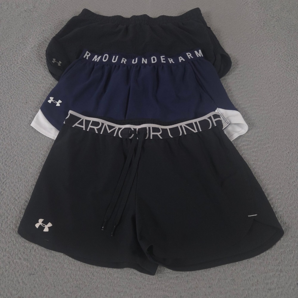 LOT OF 3 Under Armour Shorts Womens Medium Multi UA Escape Play Up 3.0 Athletic